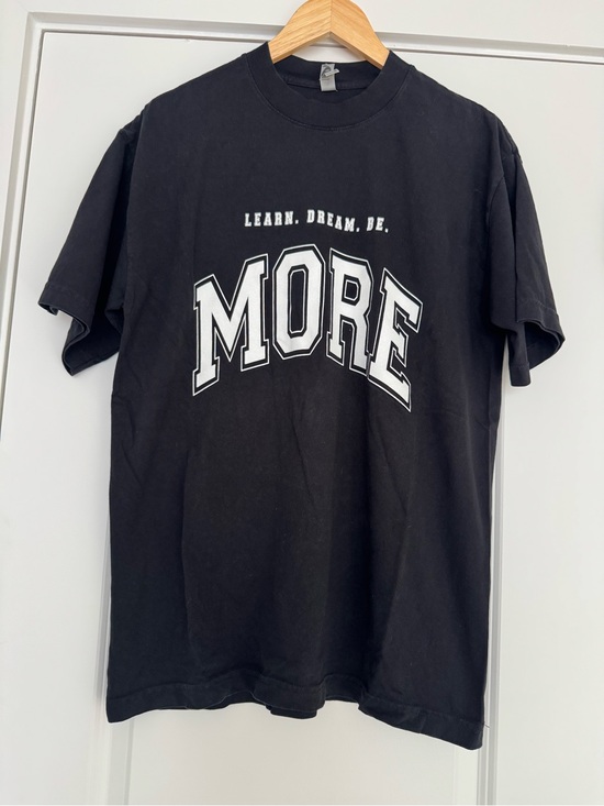 Alphalete Other - Alphalete Black Short Sleeve Tee with White "MORE" Graphic